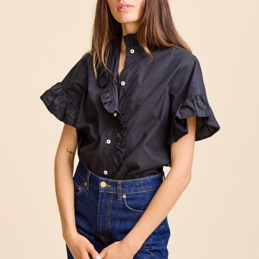 Mille Vanessa Top in Black Polka Dot Eyelet - Picture 7 of 7